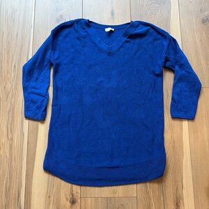 Talbots Royal Blue 3/4 Sleeve V-Neck Womens Sweater
